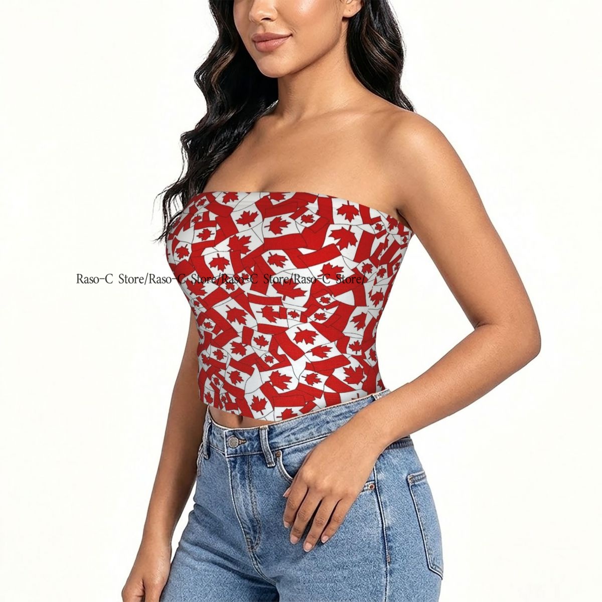 Summer Clothing Women Canada - Damen Block Crop Slim Tube Top